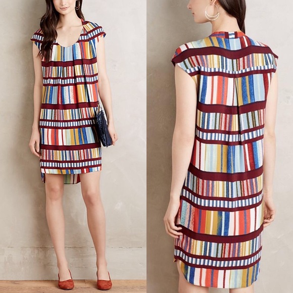 Anthropologie Dresses & Skirts - HP🌈 Maeve Au Revoir Rainbow Stripe Print Dress